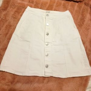 White button up mini skirt